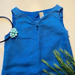 Zara Girls’ Blue Bow A-lone Dress Sz 4-5 EUC